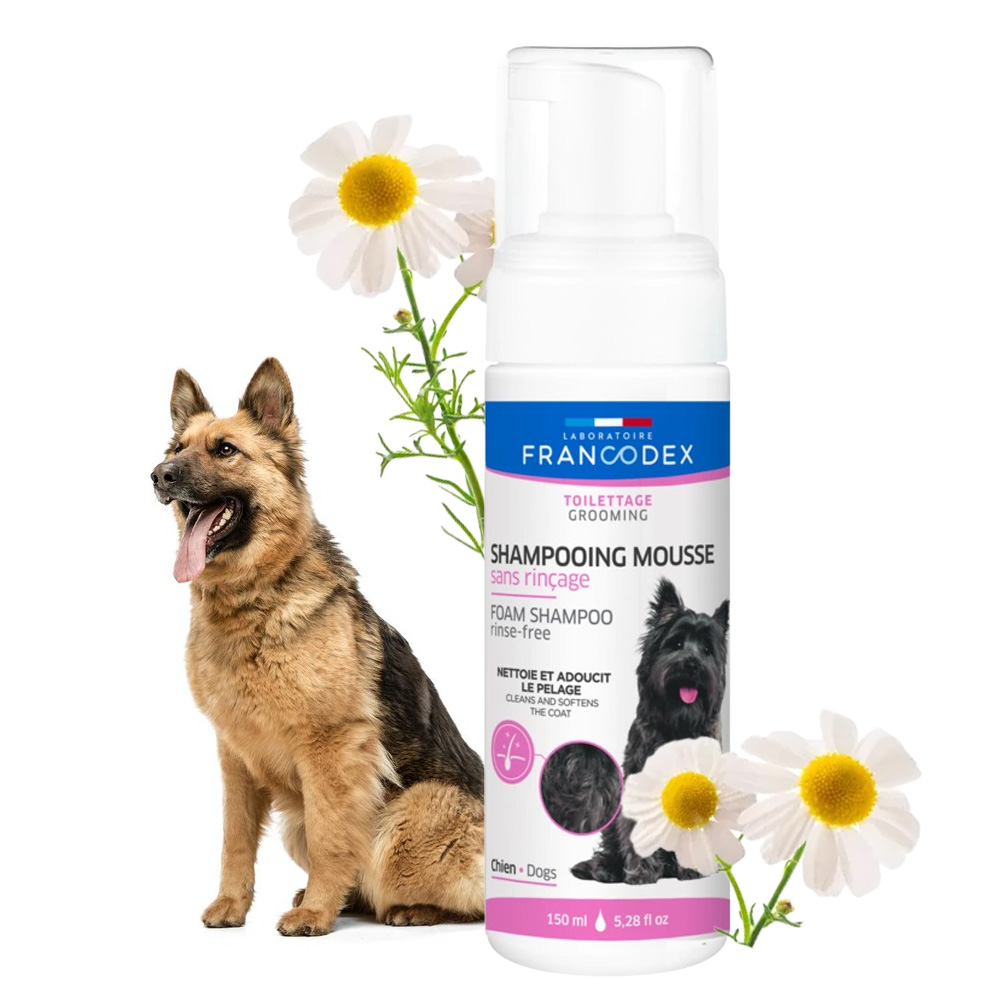 FRANCODEX Szampon w Piance dla Psa Bez Spłukiwania Rumianek 150ml Suchy